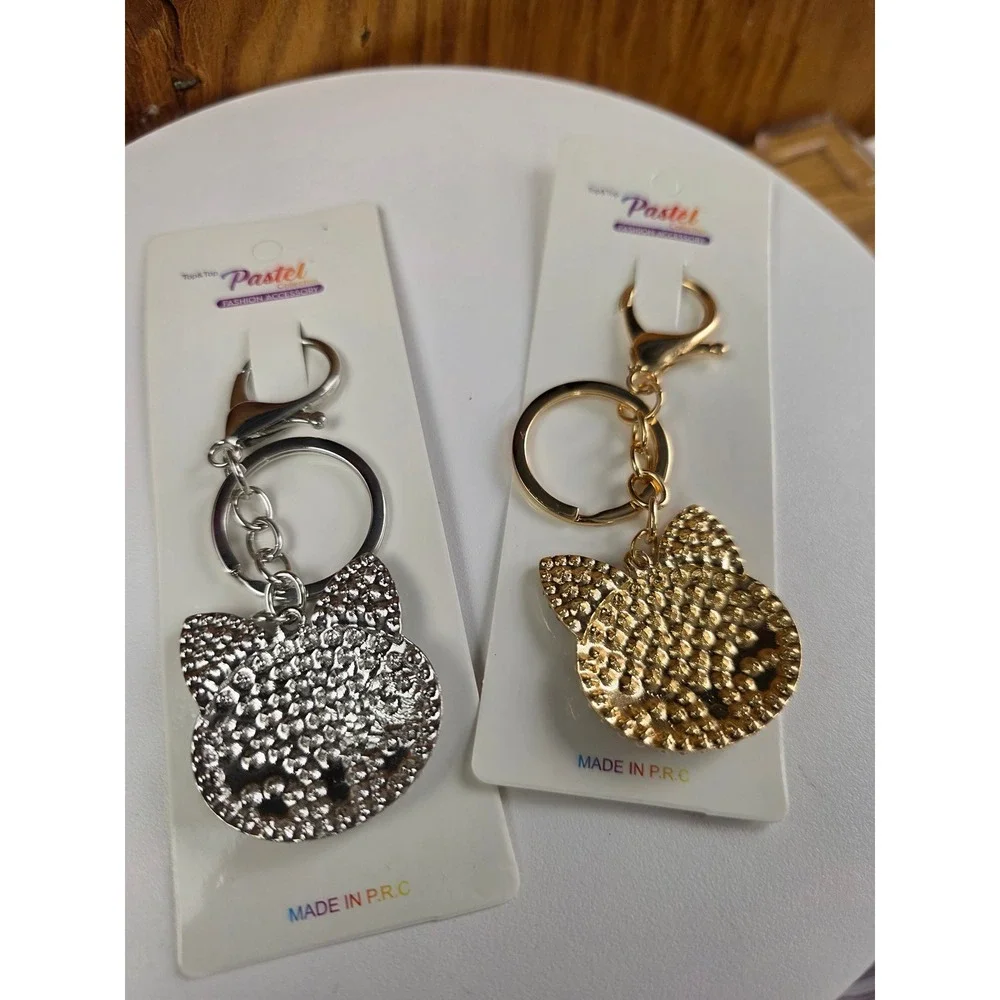Pastel Collection Fox Bag Charm Key Chain OS Gold Silver NEW Pearl Rhinestone